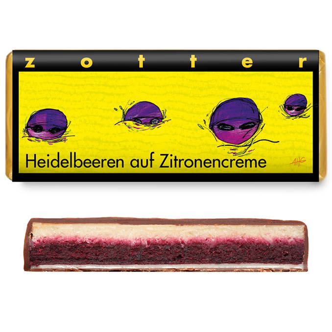 Zotter Bio Heidelbeeren auf Zitronencreme 70g