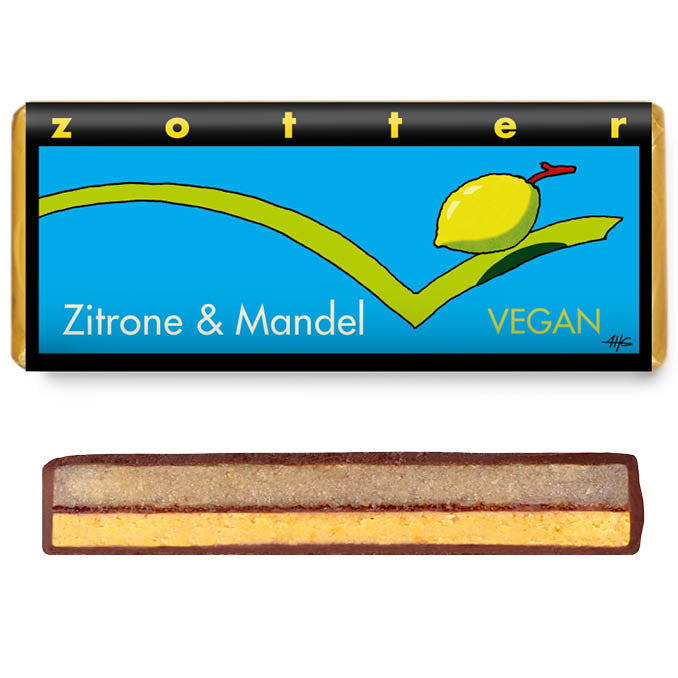 Zotter Bio Zitrone & Mandel Schokolade vegan 70g