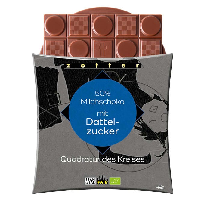 Zotter Bio Milchschoko 50% mit Dattelzucker 70g