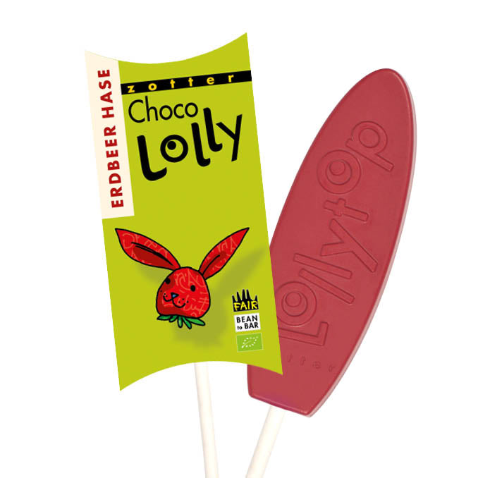 Zotter Bio Choco Lolly Erdbeer Hase 20g