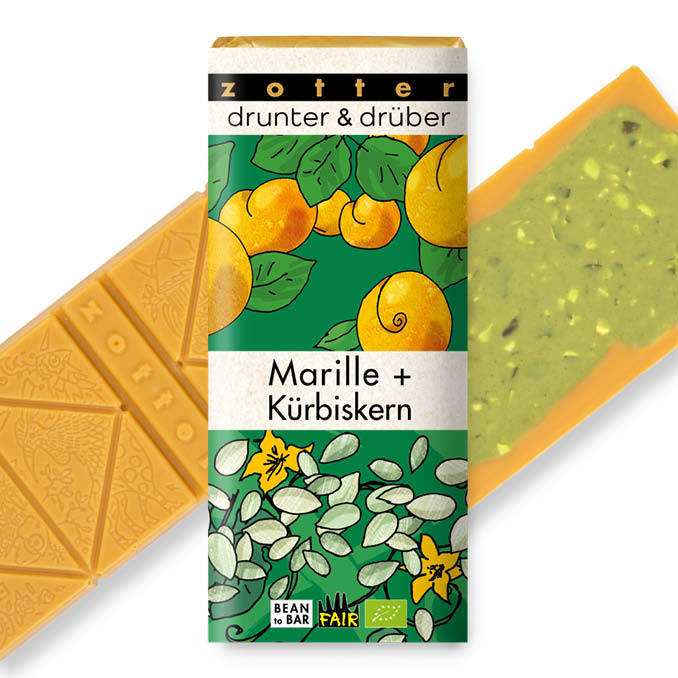 Zotter Bio Marille + Kürbis Schokolade 70g