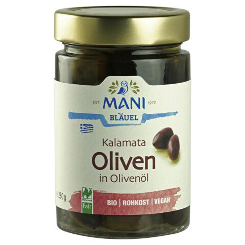 Mani Bläuel BIO Kalamata Oliven in Olivenöl 280g