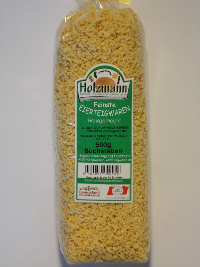 Holzmann Feinste Eierteigwaren hausgemacht Buchstaben 500g