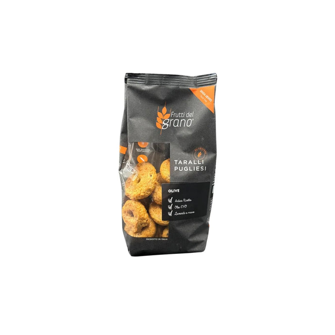 Frutti del grano Taralli pugliesi olive nere Taralli mit schwarzen Oliven 250g